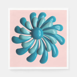Retro MOD Blumen - Florale Frühlings- und Sommerga Serviette