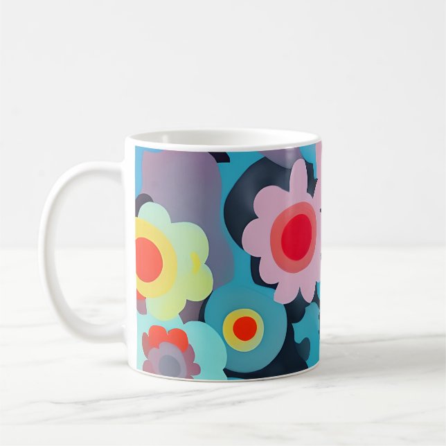 Retro-Mod-Blumen Kaffeetasse (Links)