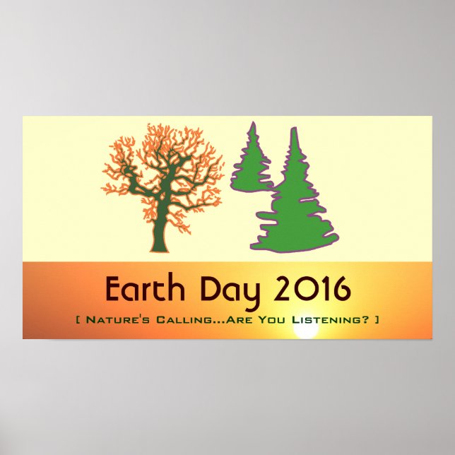 Retro Mod Earth Day 2016 Print Poster (Vorne)