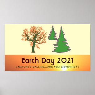Retro Mod Earth Day 2021 Poster Print