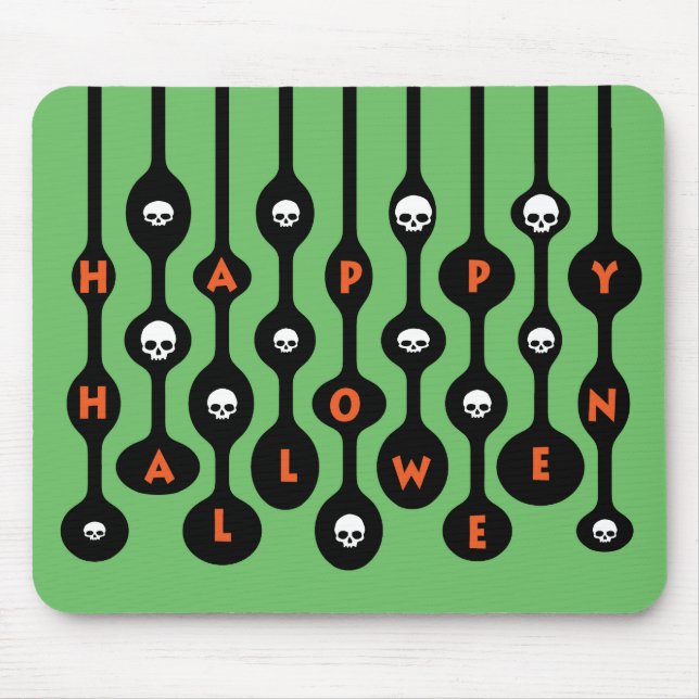 Retro Mod Frohes Halloween Mousepad (Vorne)