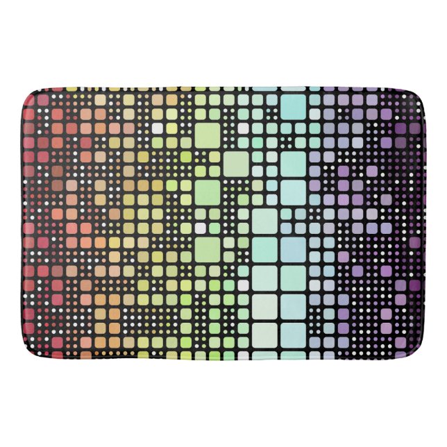 Retro Mod Geometric Groovy Funky Neurogender Pride Badematte (Vorderseite)