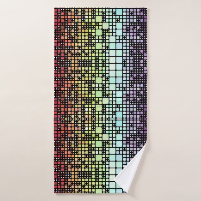 Retro Mod Geometric Groovy Funky Neurogender Pride Badhandtuch Set (Badehandtuch)