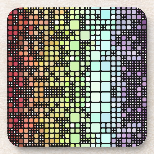 Retro Mod Geometric Groovy Funky Neurogender Pride Getränkeuntersetzer (Vorderseite)