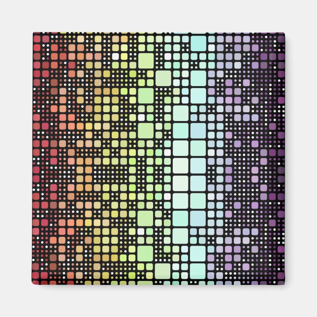 Retro Mod Geometric Groovy Funky Neurogender Pride Magnet (Vorne)