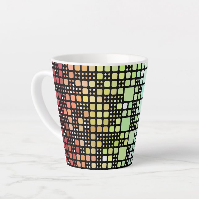 Retro Mod Geometric Groovy Funky Neurogender Pride Milchtasse (Linke Ecke)