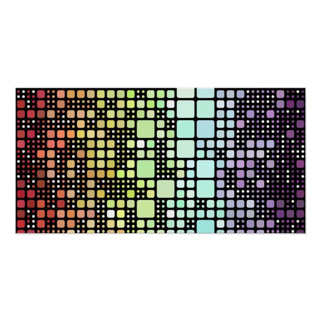 Retro Mod Geometric Groovy Funky Neurogender Pride Poster (Vorderseite)