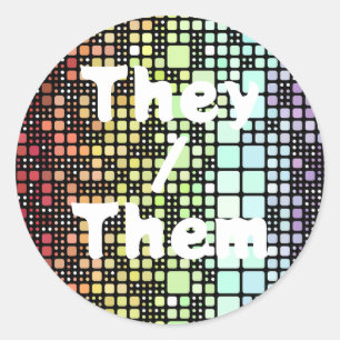 Retro Mod Geometric Groovy Funky Neurogender Pride Runder Aufkleber