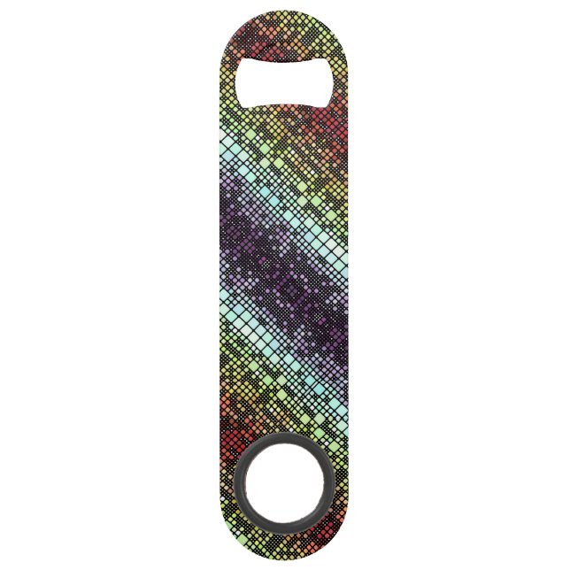Retro Mod Geometric Groovy Funky Neurogender Pride Speed Flaschenöffner (Vorderseite)