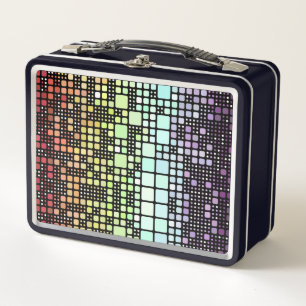 Retro-Mod-Geometrischer Groovy-Funky-Neurogender-S Metall Brotdose