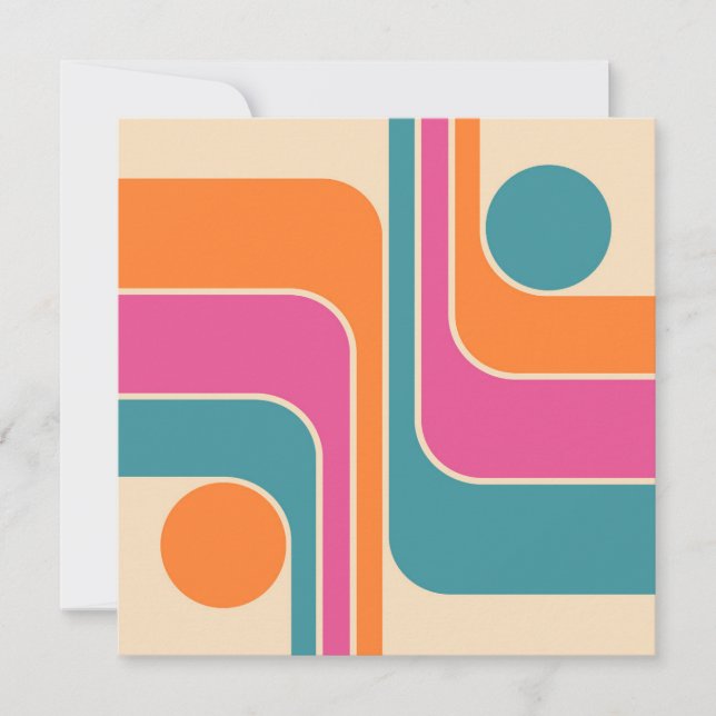 Retro-Mod-Geometrisches Design Einladung (Vorderseite)