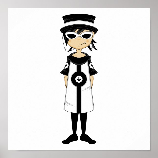 Retro Mod Girl Print Poster (Vorne)