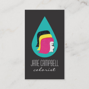 Retro Mod-Haar-Farbenkünstler-oder Visitenkarte