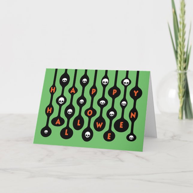 Retro Mod Happy Halloween Karte (Vorderseite)