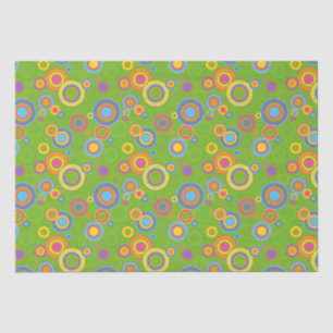 Retro-Mod-Kreise auf Grün Seidenpapier