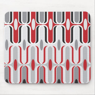 Retro Mod-Kunst-Deko verlaufen Funky Muster-rotes Mousepad
