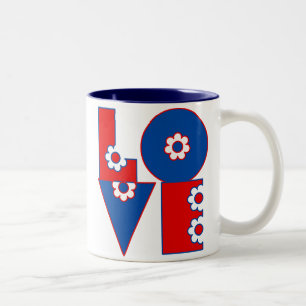 Retro-Mod-LIEBE Zweifarbige Tasse