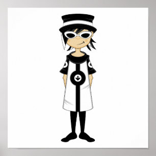 Retro Mod-Mädchen-Druck Poster