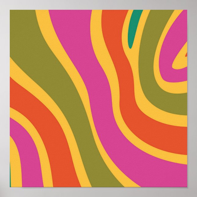 Retro Mod Mitte Jahrhundert Abstrakt Poster (Vorne)