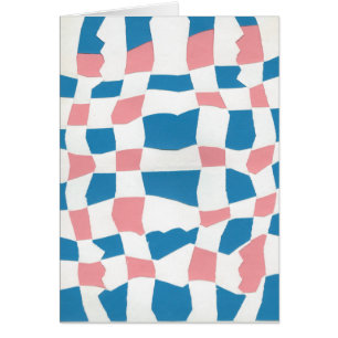 Retro Mod Pink Blue Checkerboard Abstrakt