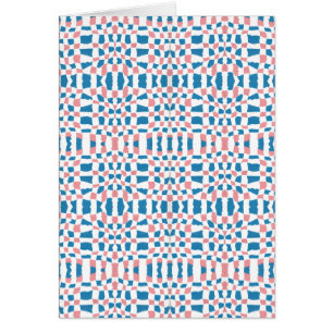Retro Mod Pink Blue Checkerboard Abstrakt