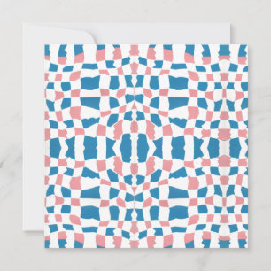 Retro Mod Pink Blue Checkerboard Abstrakt
