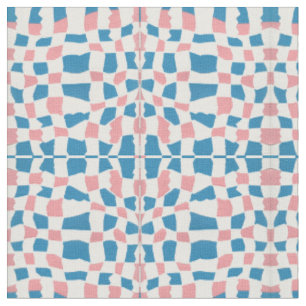 Retro Mod Pink Blue Checkerboard Abstrakt Stoff