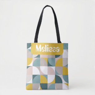 Retro-Mod-Quadrate Rosa Blau Personalisierter Name