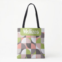 Retro-Mod-Quadrate Rosa Grün Name Personalisiert
