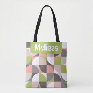 Retro-Mod-Quadrate Rosa Grün Name Personalisiert