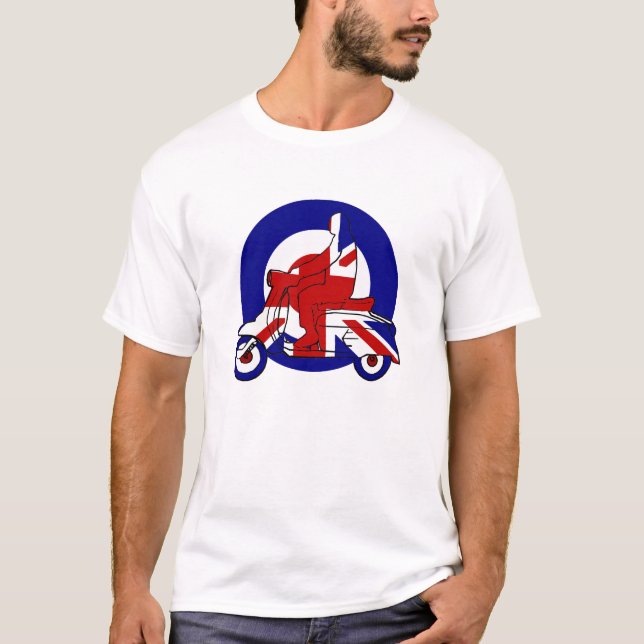 Retro Mod-Roller-Junge Großbritannien T-Shirt (Vorderseite)