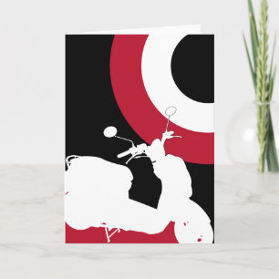 Retro-Mod-Scooter-Karte Karte