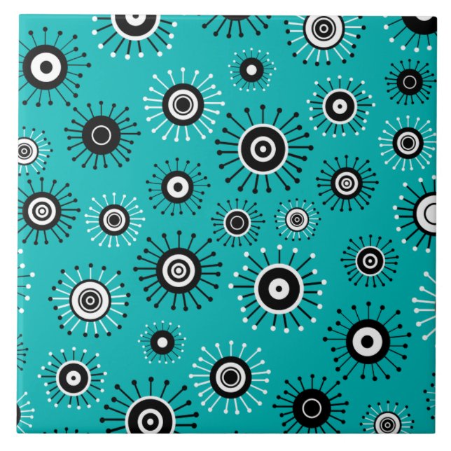 Retro Mod Sternexplosion Fliese (Vorderseite)