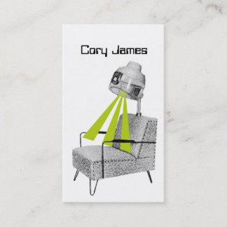 Retro Mod Vintag Dryer Haarstylist Business Card Visitenkarte