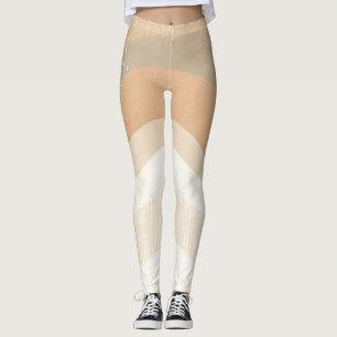 Retro Mod Waves Earthy Neutral Mode Leggings