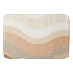 Retro-Mod Waves erdig neutrales Design Badematte
