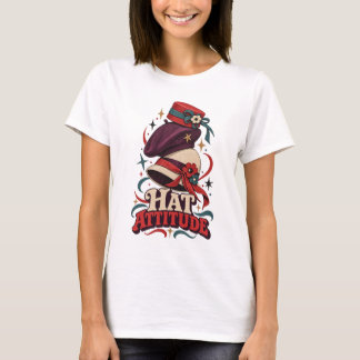 Retro-Mode-T-Shirt mit Hut-Motiv T-Shirt