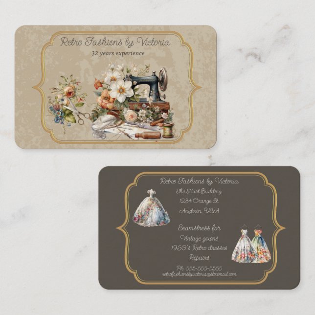 Retro-Mode Visitenkarte (Vorne/Hinten)