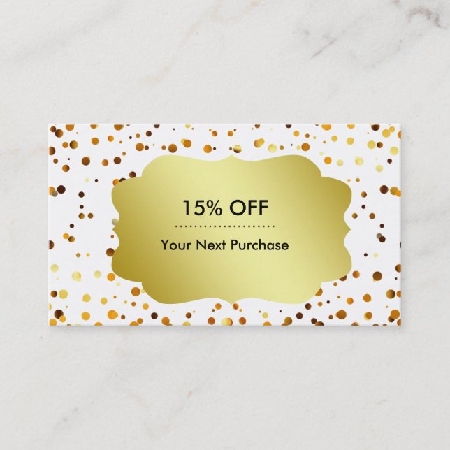 Retro Model Pattern Gold Emblem Gold Glitzer Visitenkarte (Vorderseite)