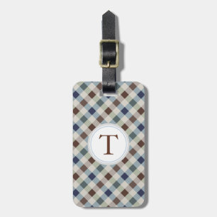 Retro Modemuster mit Monogramm Gepäckanhänger