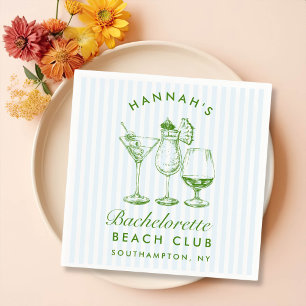 Retro Modern Bachelorette Black Paper Napkins Serviette