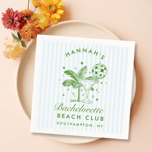 Retro Modern Bachelorette Grünbuch Napkins Serviette