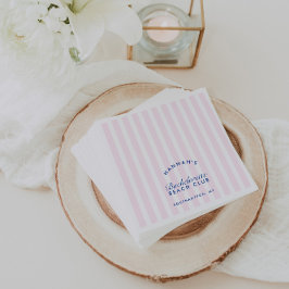 Retro Modern Bachelorette Pink Paper Napkins Serviette