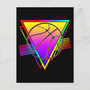Retro Modern Basketball Ball Postkarte