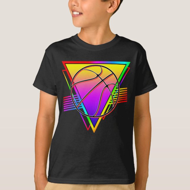 Retro Modern Basketball Ball T-Shirt (Vorderseite)