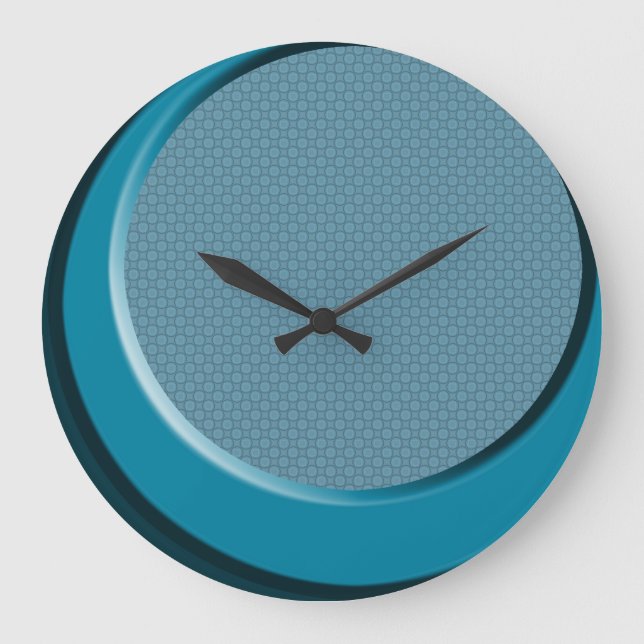 Retro Modern Blue 50's Style Wall Clock Große Wanduhr (Vorderseite)