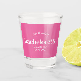 Retro Modern Bright Pink Girly Bachelorette Schnapsglas