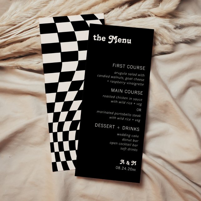 Retro Modern Chic Schachbrett Menu (Von Creator hochgeladen)