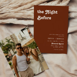 Retro Modern Chic Terracotta Couple Dusche Einladung