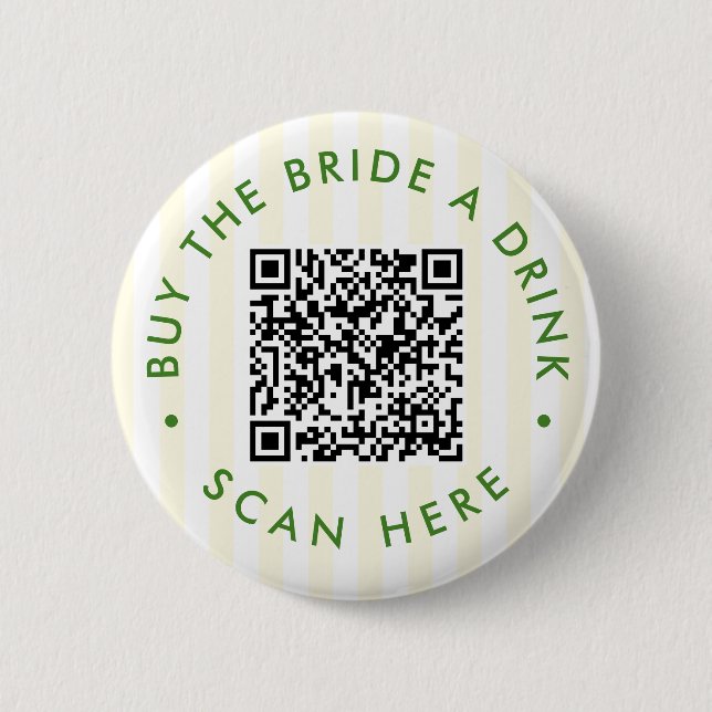 Retro Modern Cocktail Green Bachelorette Button (Vorderseite)